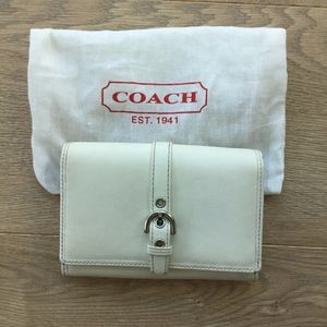 Coach White / Cream Wallet Buckle Detail